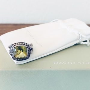 David Yurman Diamond and Peridot Ring